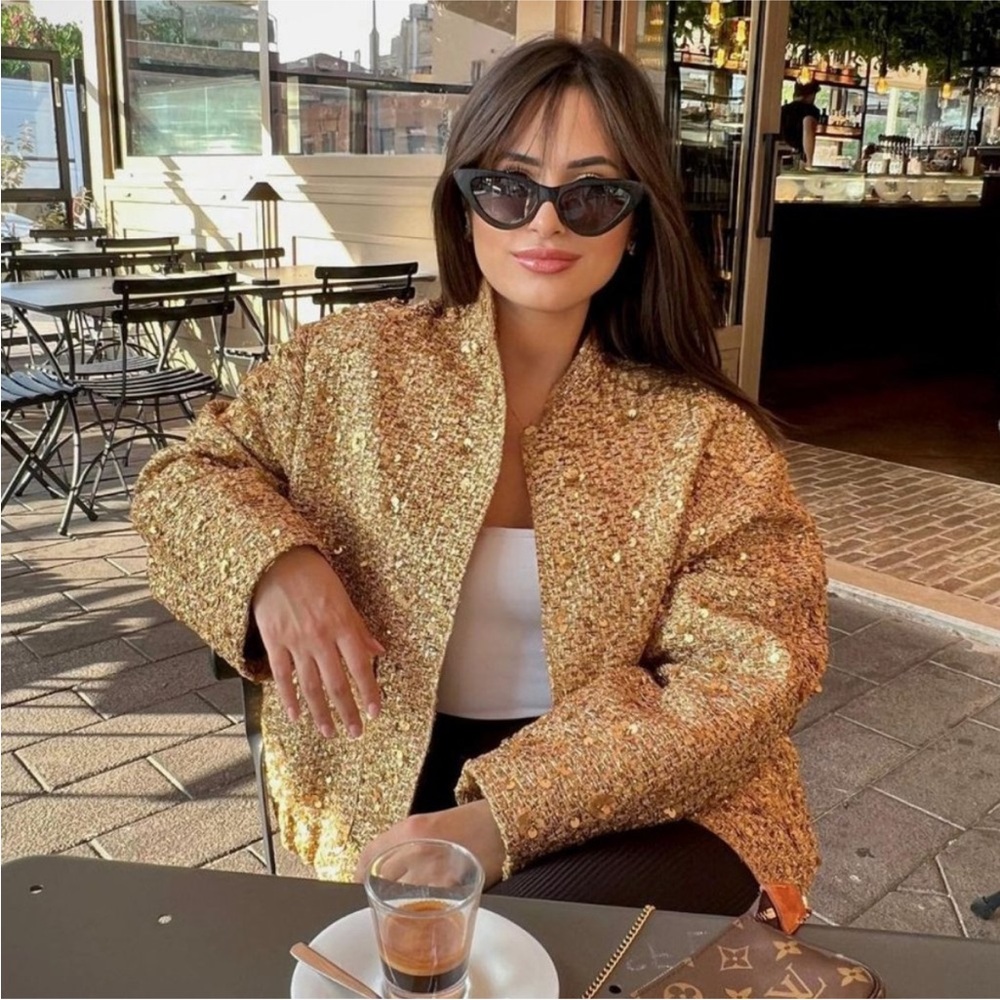 ZARA GOLD SEQUIN JACKET